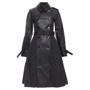 Jean Paul Gaultier faux leather reversed quilted trench coat